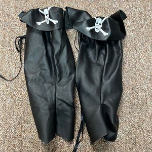 Skeleteen Faux Leather Pirate Boots - unisex Halloween Costume
